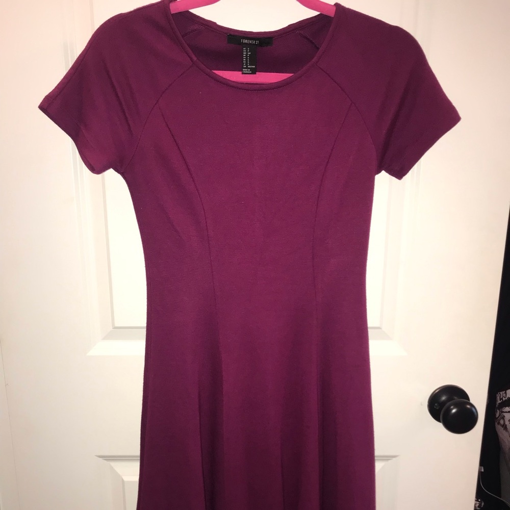 Plum colored cap sleeve dress
